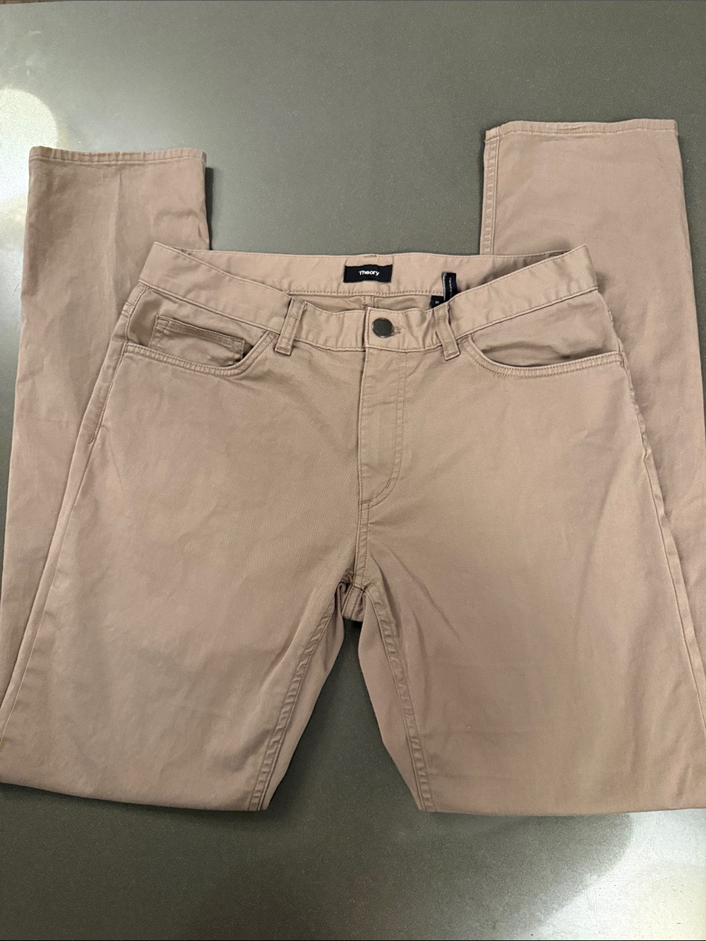 Theory Straight Leg Pants in Taupe